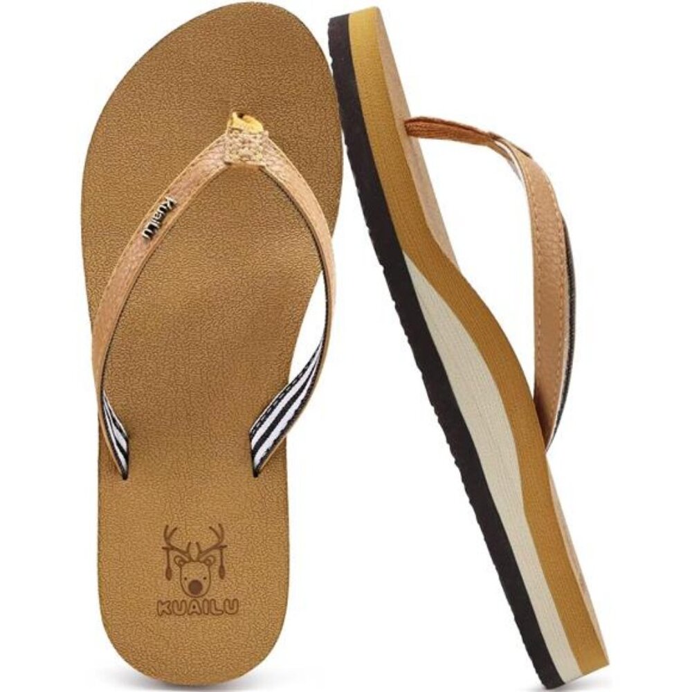 Womens Arch Support Flip Flops Comfortable Yoga Mat Slip on Summer Beach